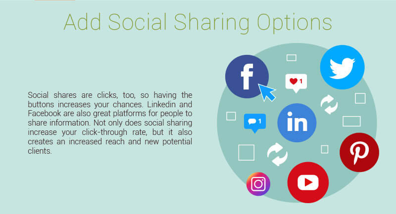 Add social sharing options to your emails.