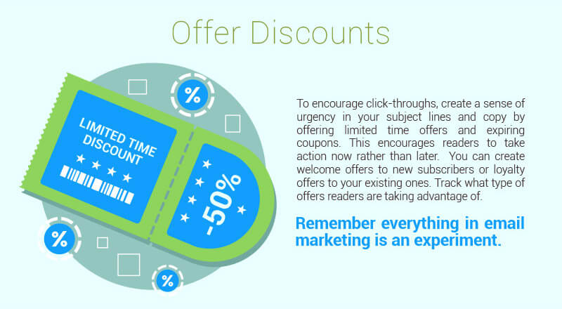 Offer discounts through your email campaigns